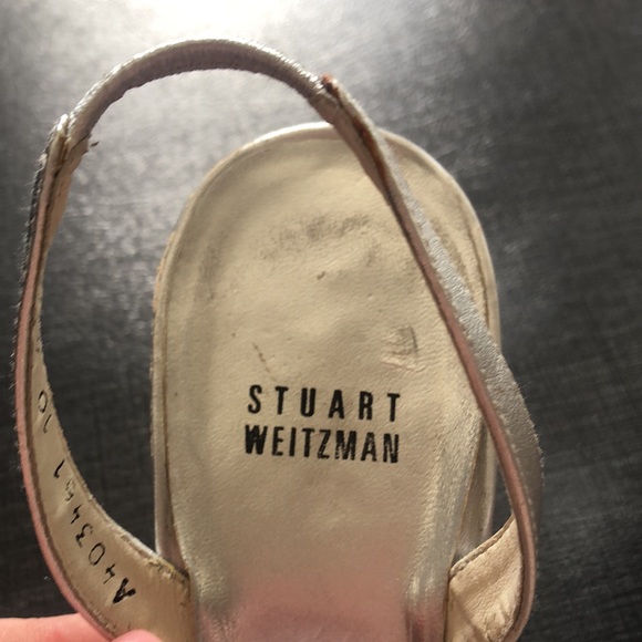 Stuart Weitzman Silver Strappy Heels - Picture 6 of 7